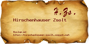 Hirschenhauser Zsolt névjegykártya